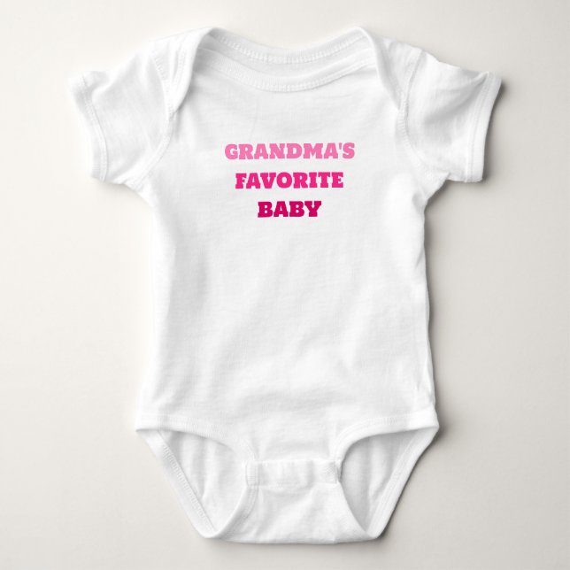 Grandma's Favourite Baby Romper, Cute Pink Bodysui Bodysuit (Front)