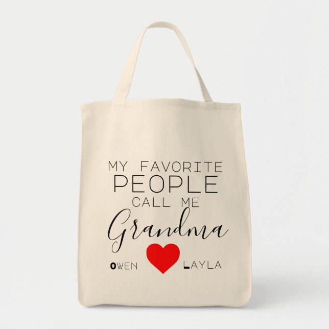 Grandma's favourite Tote (personalised with names) (Front)