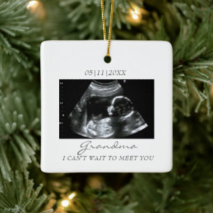 Grandma's First Grandbaby Ultrasound Christmas Ceramic Ornament