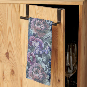 Grandma's Floral Couch Pattern Image Tea Towel