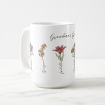 Grandma's Flower Garden 6 Grandkids Name Floral Coffee Mug<br><div class="desc">This Grandma's Garden Flower and Grandkids Name custom design is a delightful blend of vintage charm and personalised warmth. It is the perfect addition to any grandmother's haven, bringing the beauty of a botanical garden right into her home. Featuring a stunning vintage flower illustration that captures the essence of grandma's...</div>