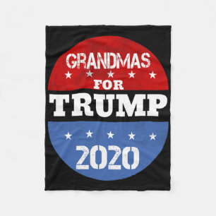 Grandmas For Trump 2020 Re-election Vintage Volunt Fleece Blanket