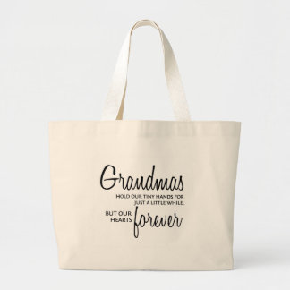 Grandmas Forever black Large Tote Bag