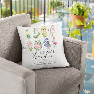 Grandma's Garden Birth Month Flower Keepsake Cushion