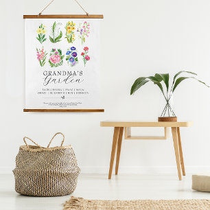 Grandma's Garden Birth Month Flowers Keepsake  Hanging Tapestry