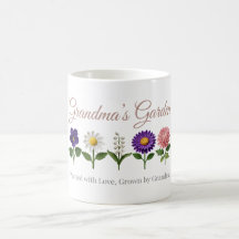 Grandma's Garden Crochet Style Birth Flower Mug