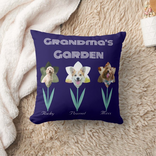 Grandma's Garden Personalised Pet Photos Cushion (Blanket)