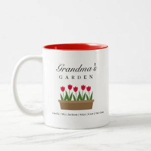 Grandmas Garden Red Tulips Coffee Mug