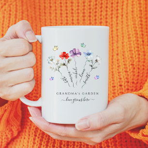 Grandma's garden with grandkids names Watercolor Coffee Mug