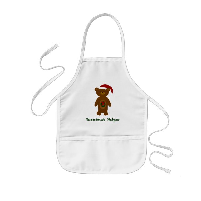 Grandma's Helper Christmas Apron - Kids' Apron (Front)