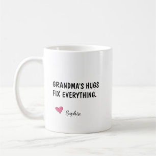 Grandma's Hugs Fix Everything Personalised Coffee Mug