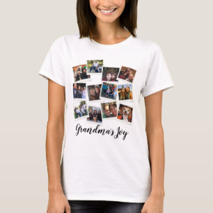 Grandma's Joy Photo Frame Collage Modern Trendy T- T-Shirt