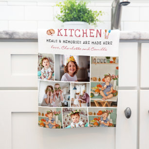 Grandma's Kitchen 8 Photo Personalised Tea Towel