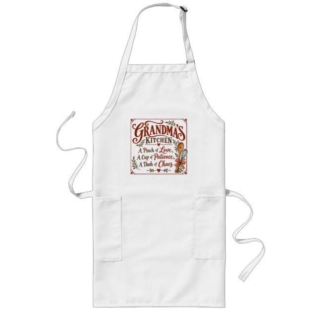 Grandma's Kitchen Long Apron (Front)
