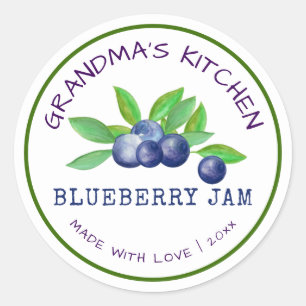 Grandma's Kitchen Made with Love Blueberry Jam Classic Round Sticker