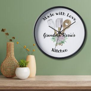 Grandma's Kitchen   Made With Love Personalised Clock