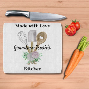 Grandma's Kitchen Made With Love Personalised Cutting Board