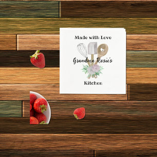 Grandma's Kitchen   Made With Love Personalised Napkin