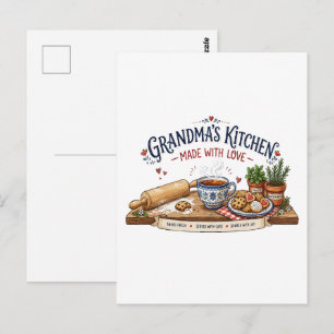 Grandma's Kitchen Made With Love Postcard