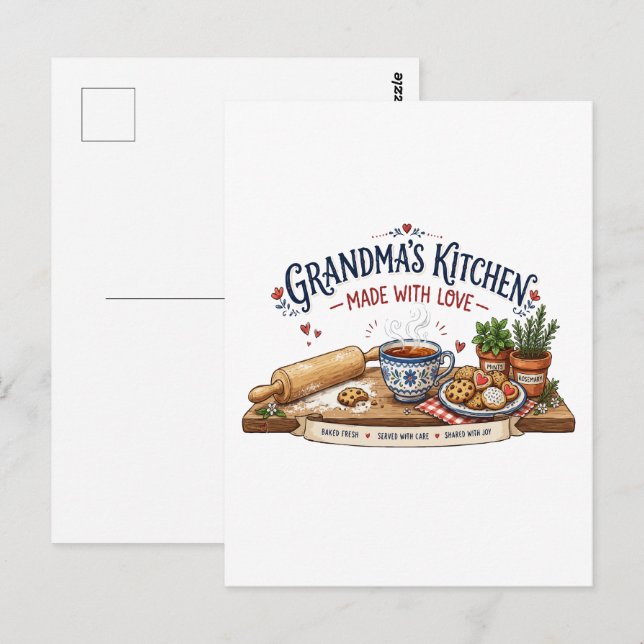 Grandma's Kitchen Made With Love Postcard (Front/Back)
