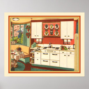 Grandmas Kitchen Midcentury Modern Retro Kitsch Poster
