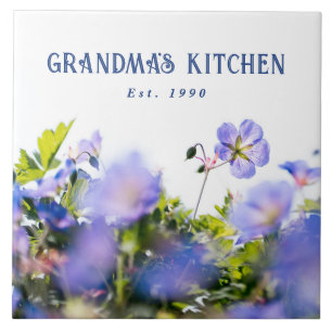 Grandma's Kitchen Personalised Wildflower Ceramic Tile