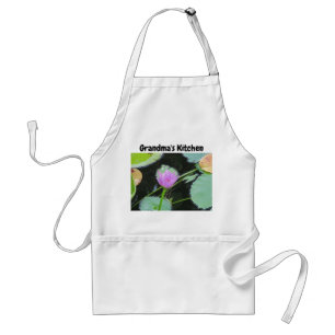 Grandma's Kitchen Pink Water Lily Photo Flower Standard Apron