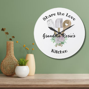Grandma's Kitchen   Share the Love Personalised Large Clock