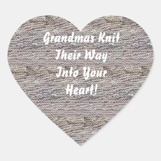 Grandmas Knit Heart Sticker (Front)