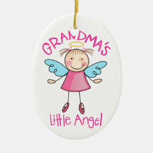 Grandma's Little Angel Ceramic Ornament