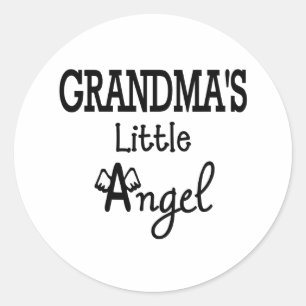 Grandma's little angel classic round sticker