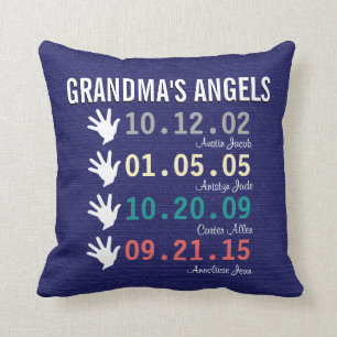 Grandma's Little Angels - 4 Grandchildren Cushion