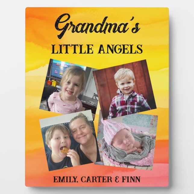 Grandma's Little Angels | Photo Gift Plaque (Front)