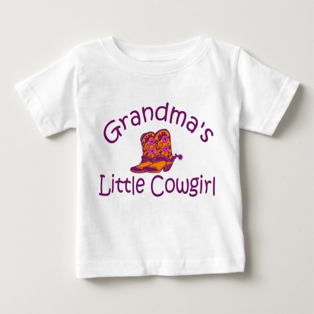 Grandma's Little Cowgirl Baby T-Shirt (Front)