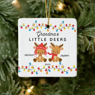 Grandma's Little Deers Christmas Ornament