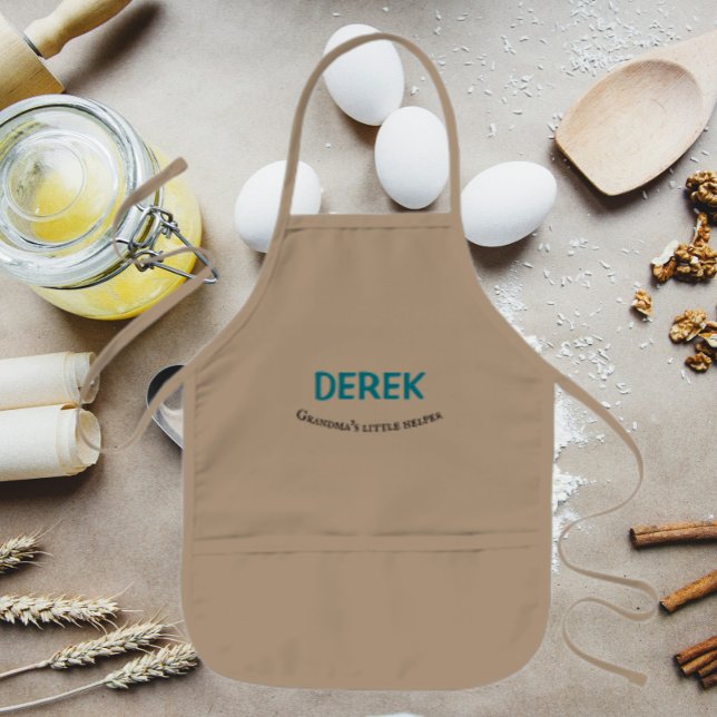 Grandma's Little Helper Boy's Name Kids Apron (In Situ)