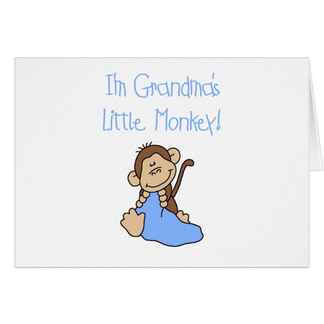 Grandma's Little Monkey - Blue Tshirts and Gifts (Front Horizontal)