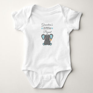 Grandma's Little Peanut Blue Baby Elephant Bodysuit