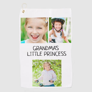 Grandma's Little Princess 3 Photo Granddaughter  Golf Towel