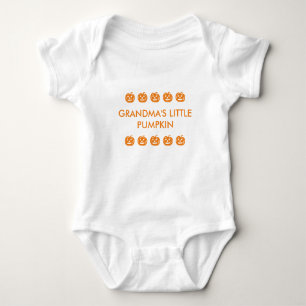 Grandma's Little Pumpkin Halloween Orange Pumpkins Baby Bodysuit