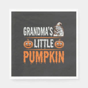Grandma's Little Pumpkin Halloween Witch Design Napkin