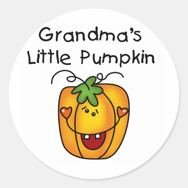 Grandma's Little Pumpkin T-shirts and gifts Classic Round Sticker (Front)