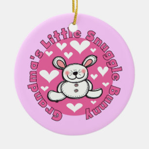 Grandma's Little Snuggle Bunny Ceramic Ornament