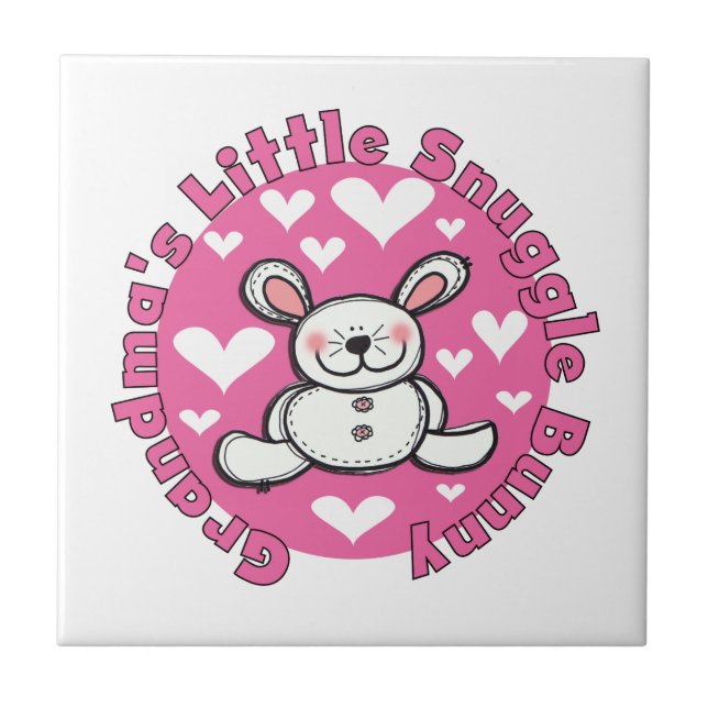 Grandma's Little Snuggle Bunny Ceramic Tile (Front)