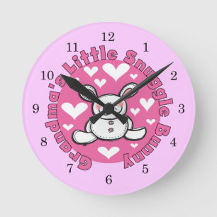 Grandma's Little Snuggle Bunny Round Clock