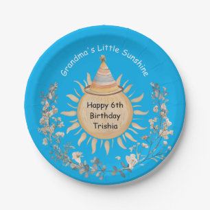 Grandma's Little Sunshine Birthday Celebration Paper Plate