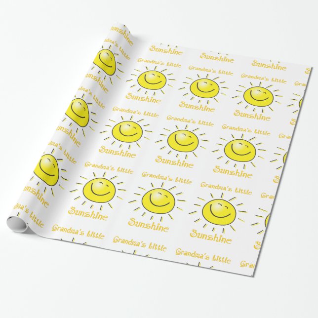 Grandma's Little Sunshine Fun Sun Wrapping Paper (Unrolled)