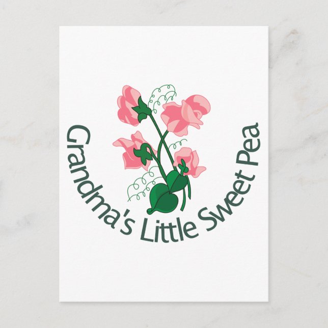 Grandma's Little Sweet Pea Postcard (Front)