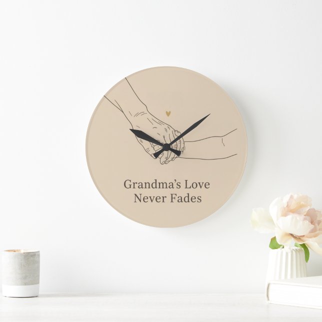 Grandma's Love Never Fades | Minimalist Family Ill Large Clock (Creator Uploaded)