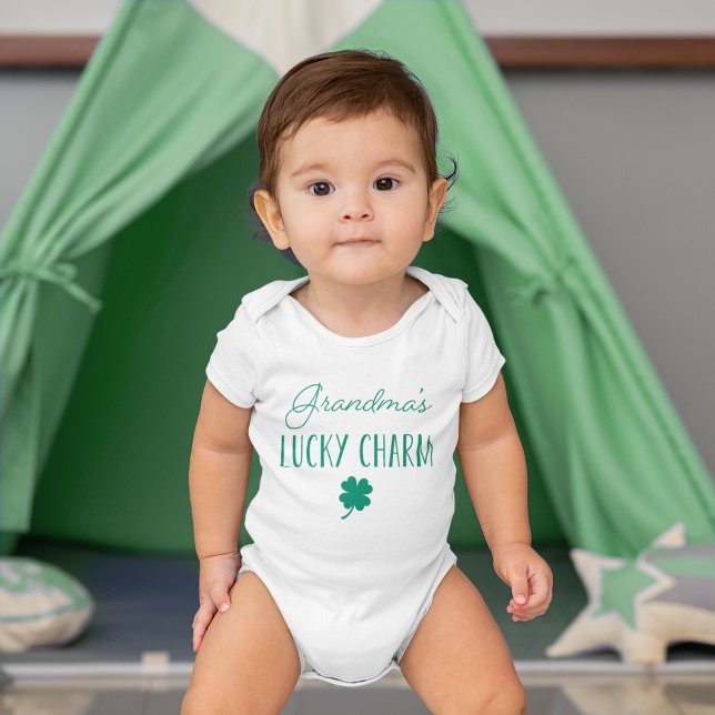 Grandma's Lucky Charm | Cute St. Patrick's Day Baby Bodysuit (Creator Uploaded)
